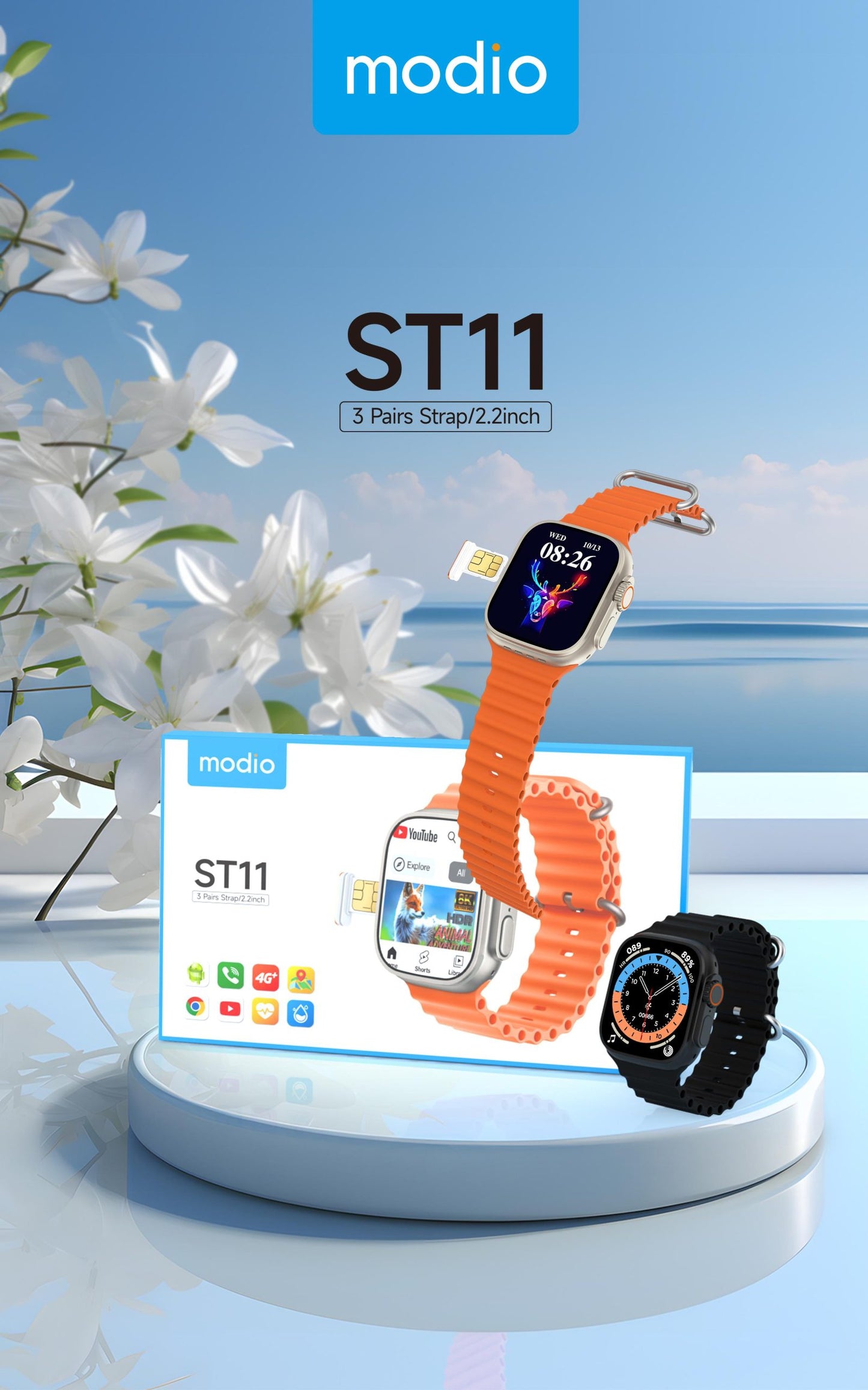 MONTRE TELEPHONE INTELLIGENT MODIO SM03