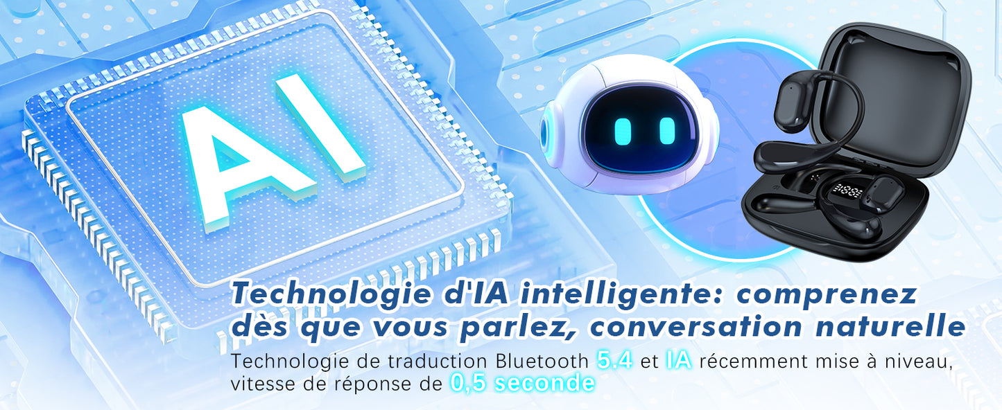 ECOUTEURS TRADUCTEURS INTELLIGENT ALIMENTER PAR L'IA